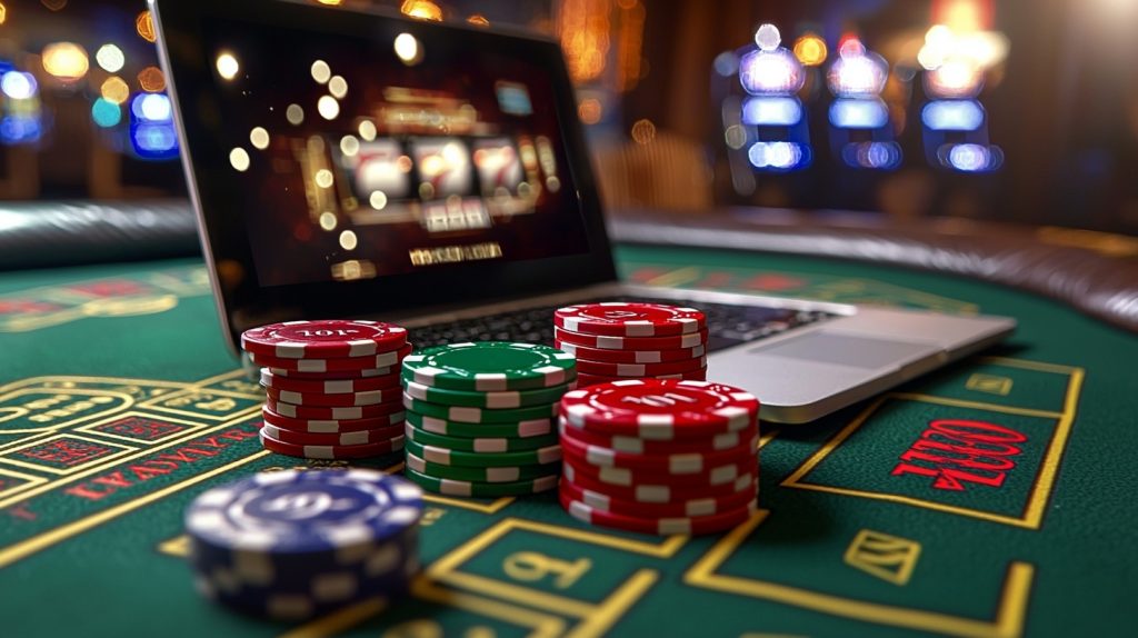 Playing Baccarat on a laptop